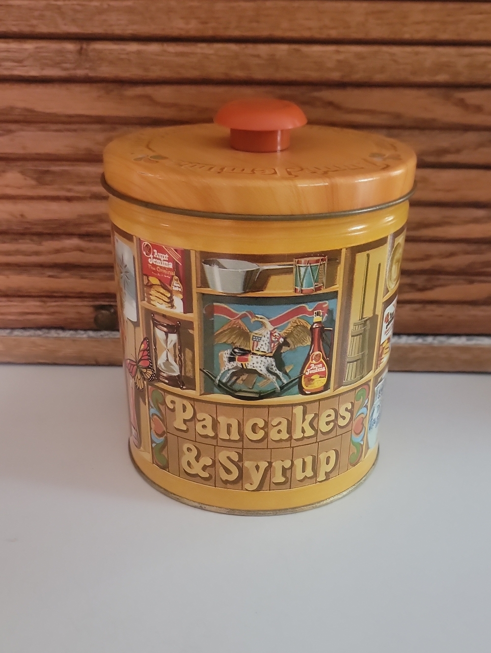 Vintage Quaker Oats Pancake Mix Limited Edition Tin Canister 1984, Americana